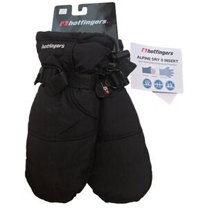 Hotfingers Alpine Dry 11‎ Mittens Youth Small Black NWT